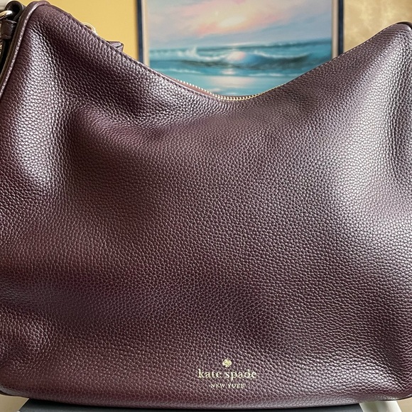 Kate Spade Mulberry Street Vivian Shoulder Bag Leather Blackberry Preserves - Picture 2 of 10